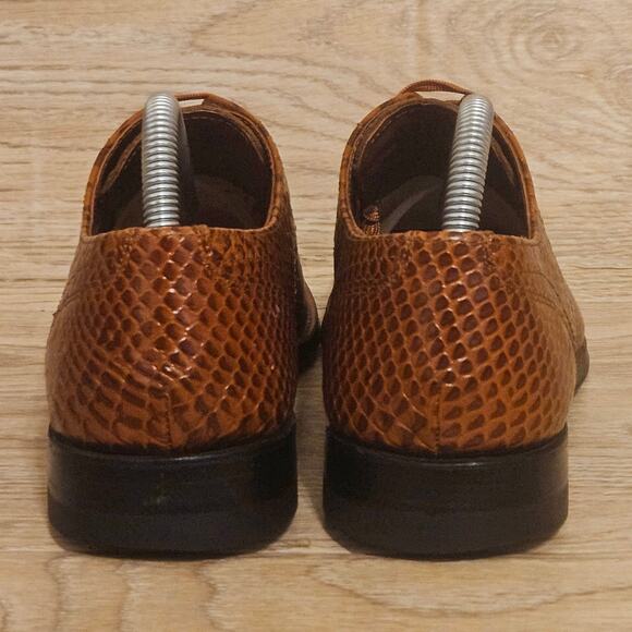 Stacy Adams Madison Anaconda Print Leather Shoes Brown 00055-240 Mens Size 7D - Picture 5 of 10